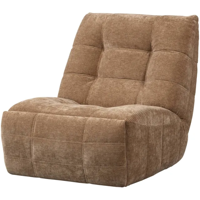 WOOOD Hein Relaxfauteuil Elektrisch - Geweven Ribstof - Lichtbruin