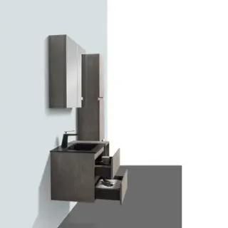 Aquazuro Wastafelonderkast Napoli 59cm - Betongrijs - Met 2 Lades - 59,4x50x47,5cm grijs, foto 3