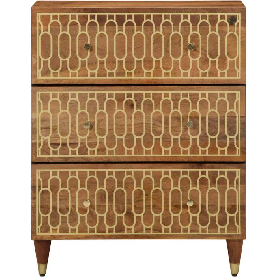 vidaXL Bijzetkast 60x33x75 cm massief mangohout bruin, foto 2