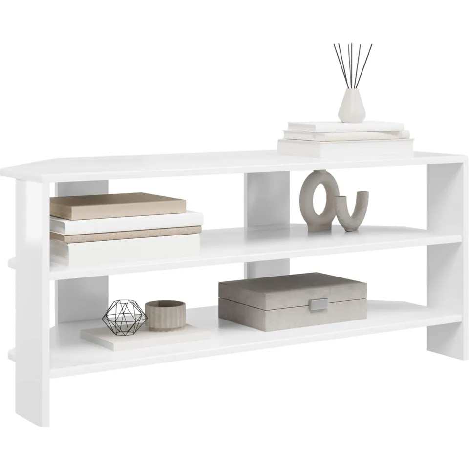 vidaXL HoekTVKast 100 x 40,5 x 45 cm Hoogglans Wit Bewerkt hout