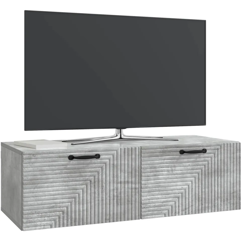 vidaXL Wandbeugel TV-kast Betongrijs 98 x 41 x 30 cm Bewerkt hout