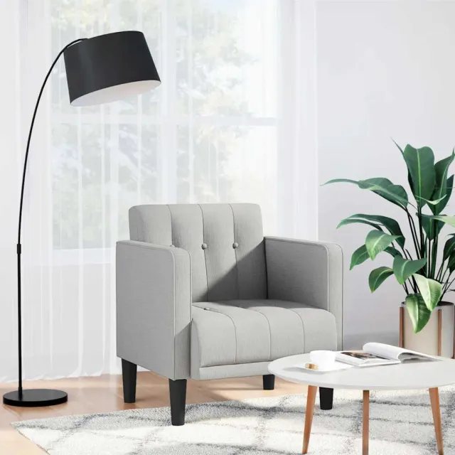 vidaXL Fauteuil met armleuningen Wolkengrijs 53 cm Stof