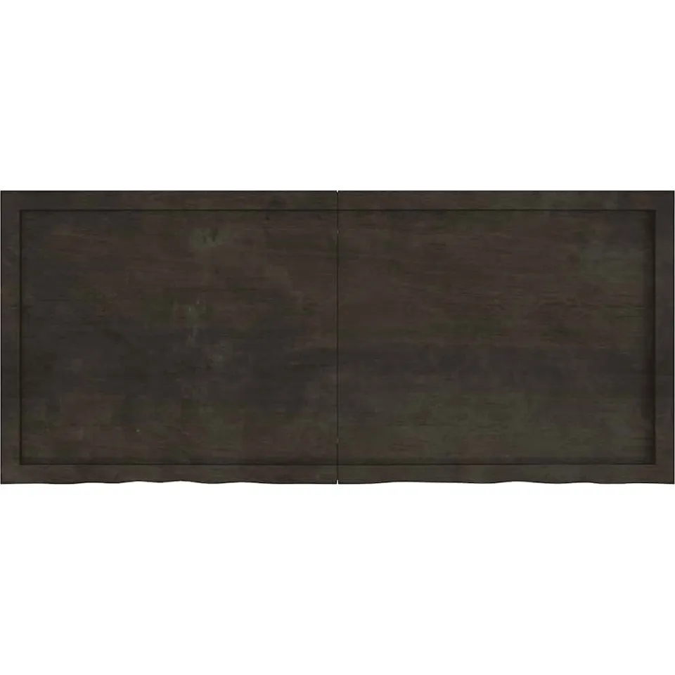 vidaXL Tafelblad 140x60x(2-4)cm behandeld eikenhout donkerbruin, foto 2