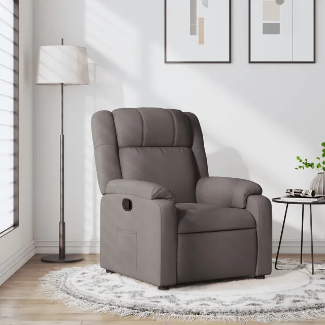 vidaXL Fauteuil verstelbaar stof taupe