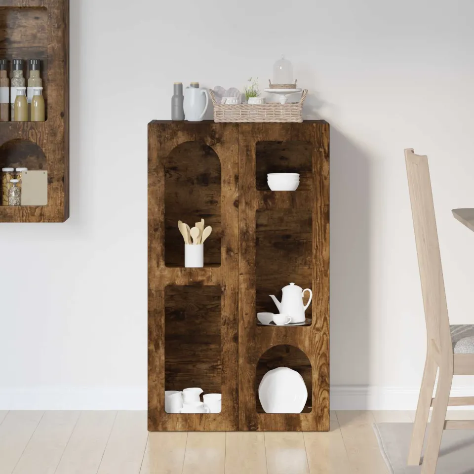 vidaXL Dressoir ELST Gerookt eiken 59 x 35 x 100,5 cm Bewerkt hout, foto 3