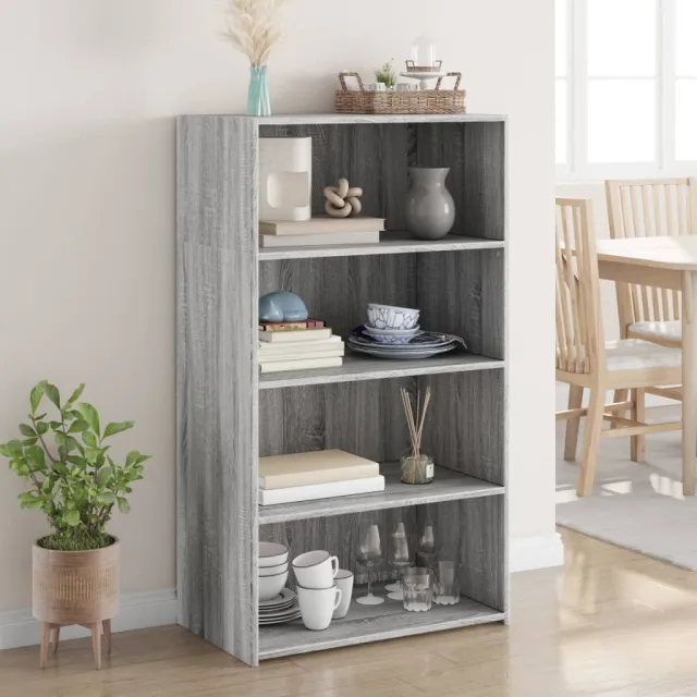 vidaXL Hoge kast 70x41x124 cm bewerkt hout grijs sonoma eikenkleurig, foto 2