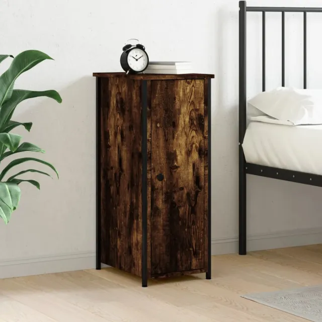 vidaXL Nachtkastje 32x42x80 cm bewerkt hout gerookt eikenkleurig, foto 2