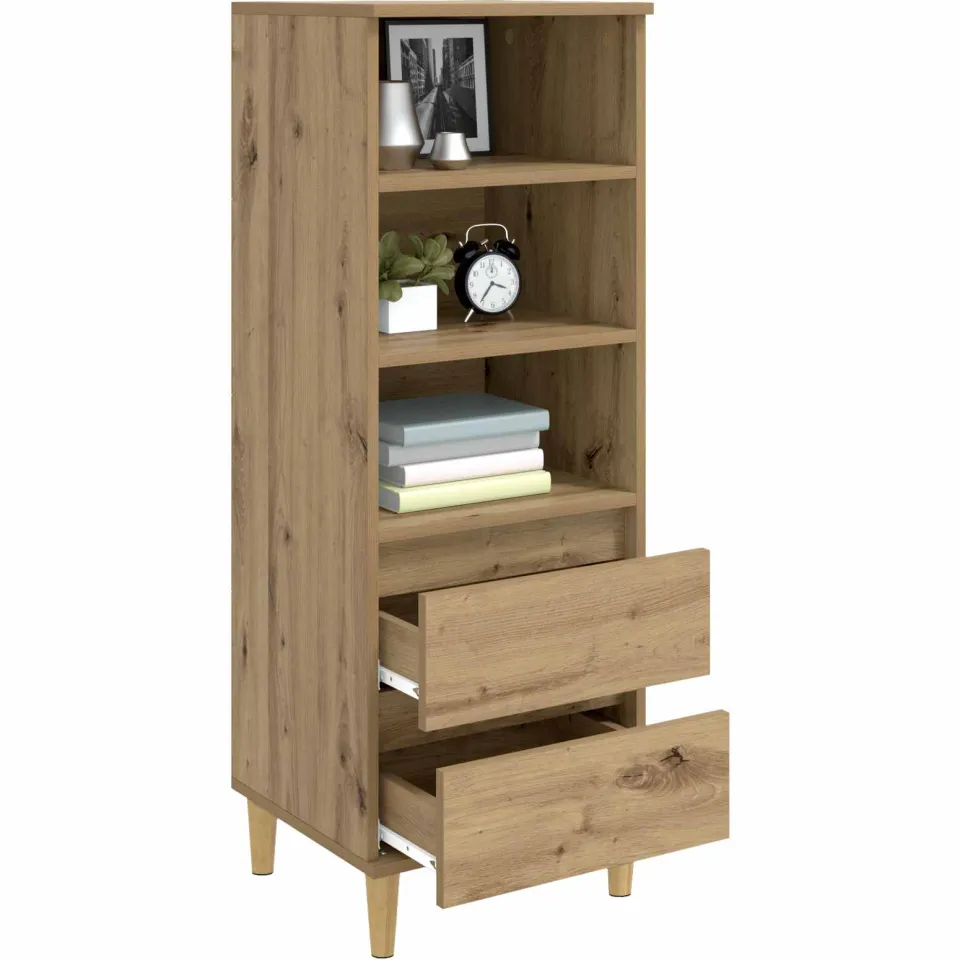 vidaXL Hoge kast Artisanaal eiken 40 x 36 x 110 cm Bewerkt hout Bruin