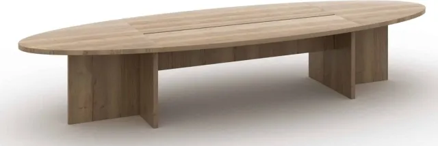 ABC Kantoormeubelen Ovale vergadertafel Chief 420x138cm in Halifax Eiken