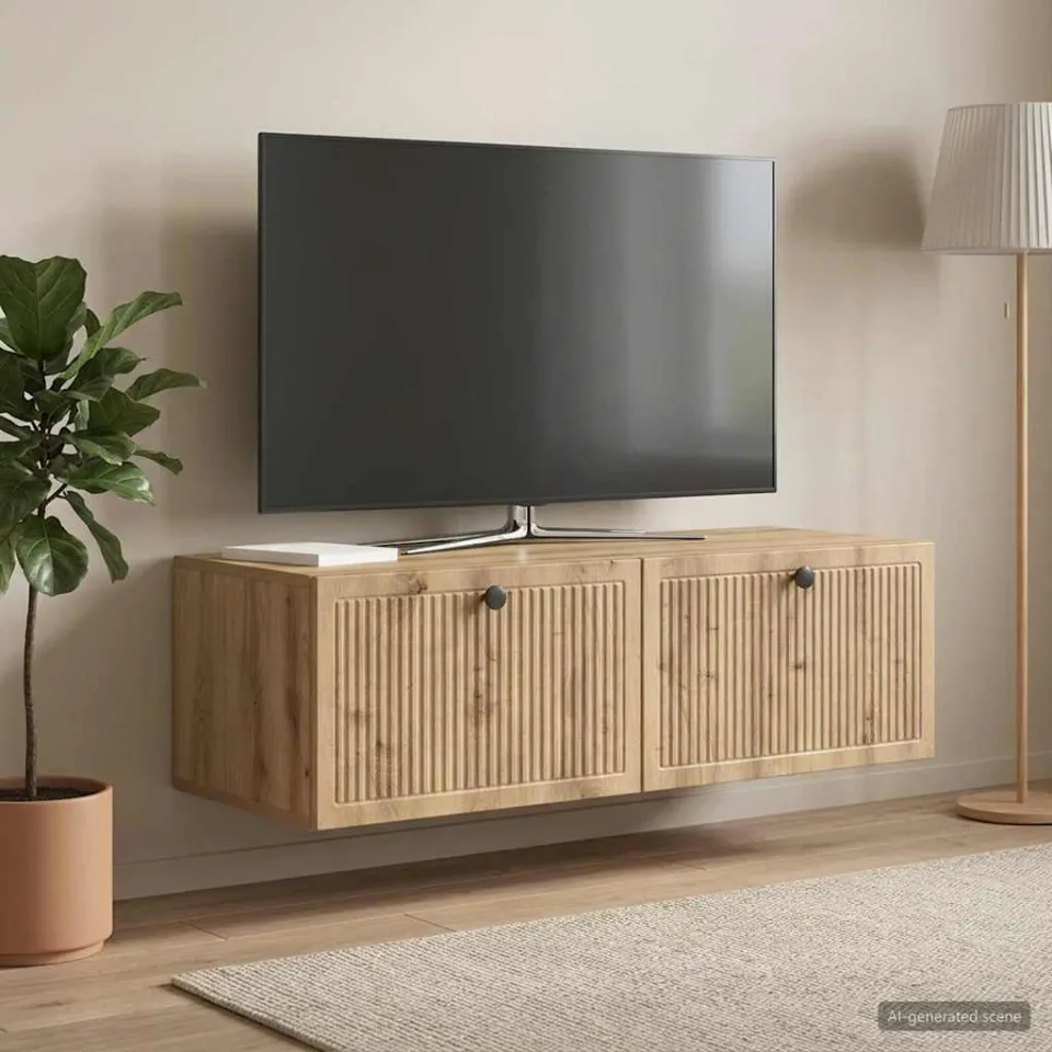 vidaXL Wandbeugel TV-kast 98 x 41 x 30 cm Artisanaal eiken, foto 4