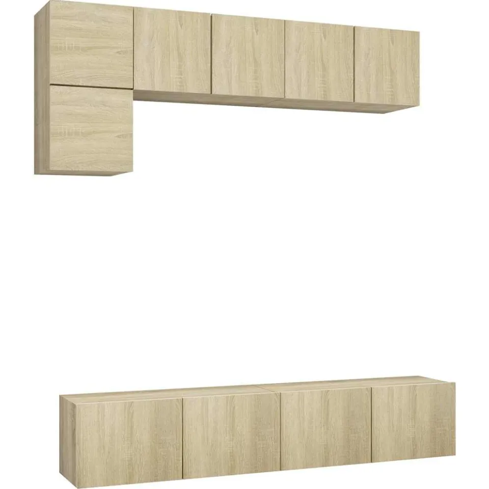 vidaXL 5-delige Tv-meubelset bewerkt hout sonoma eikenkleurig, foto 3