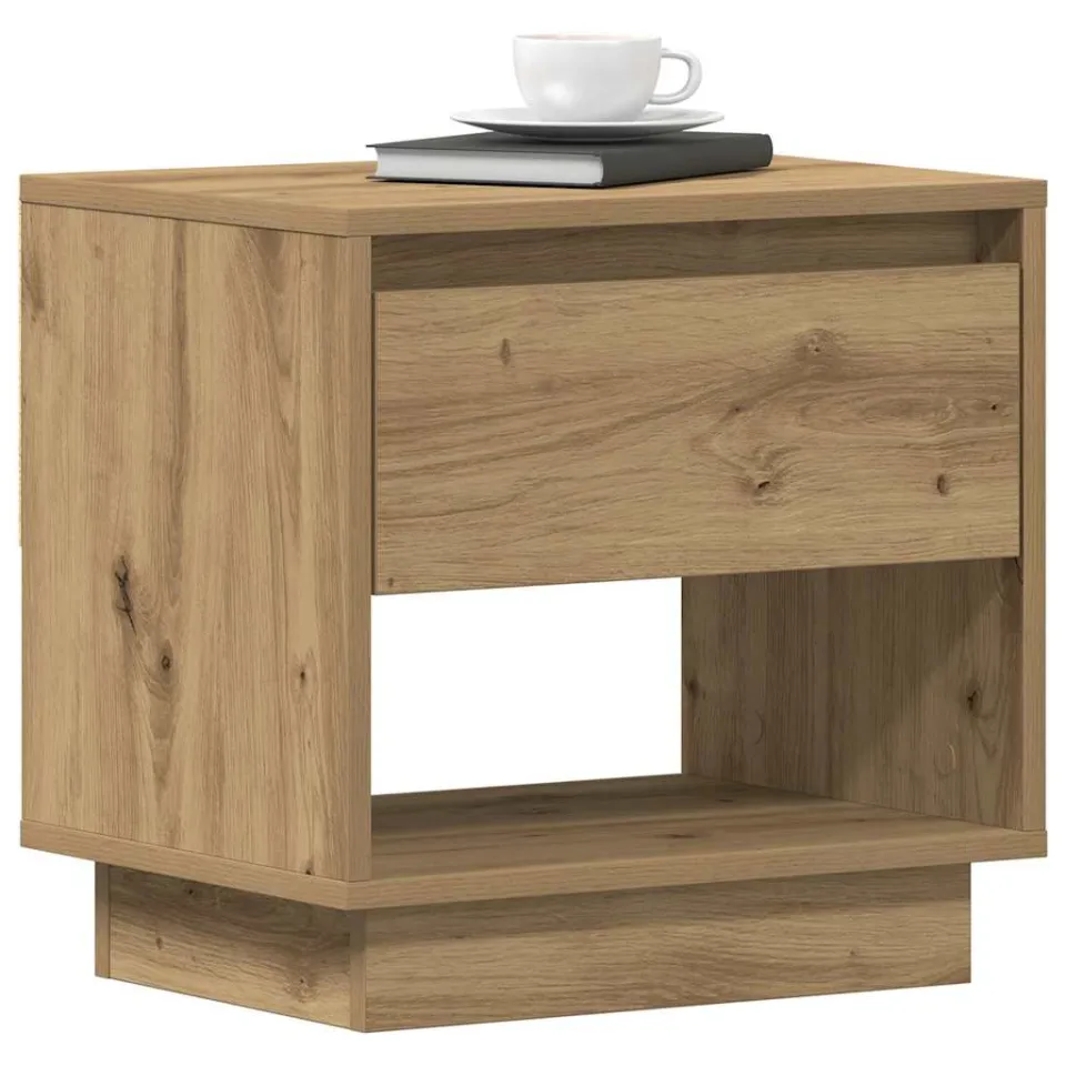 vidaXL Nachtkastje Artisan Eiken 45 x 34 x 44 cm Bewerkt hout Bruin