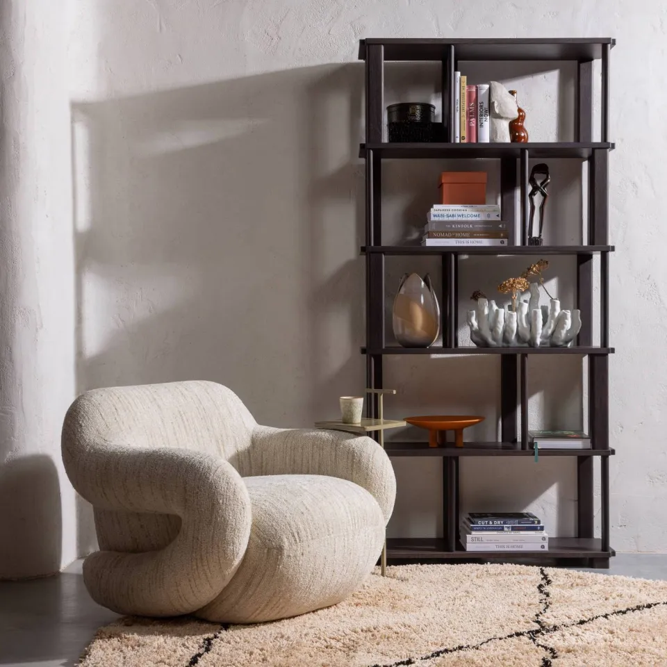 WOOOD Folke Fauteuil - Chenille - Oudroze Melange - 70x88x88, foto 4