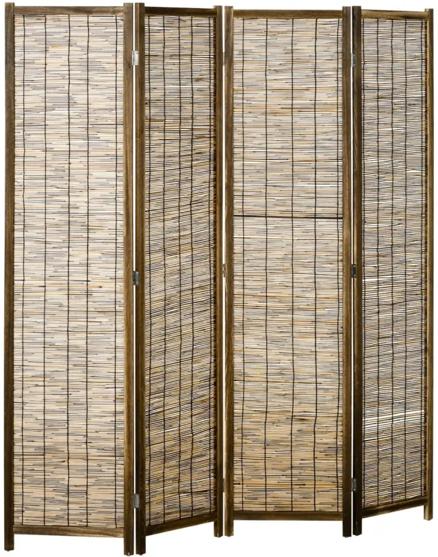 Homcom kamerverdeler-paulowniahout-160x1,8x170cm-bruin Houtkleur