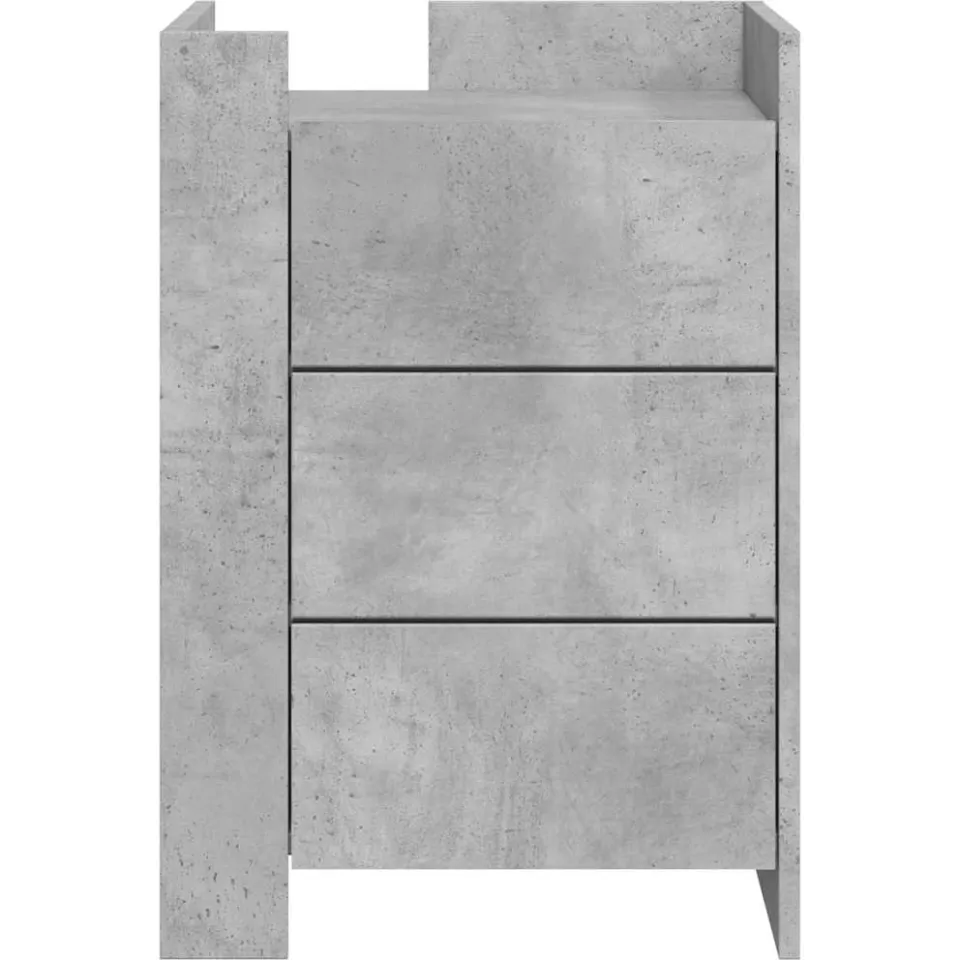 vidaXL Nachtkastje 45x50x65 cm bewerkt hout betongrijs grijs, foto 4