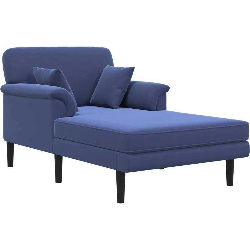 vidaXL Chaise longue Politieblauw fluweel blauw, foto 3
