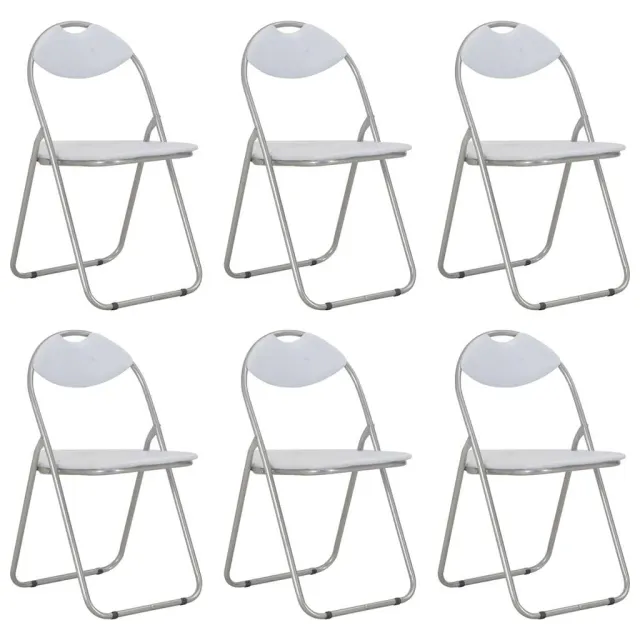 vidaXL Klapstoelen 6 stuks wit kunstleer