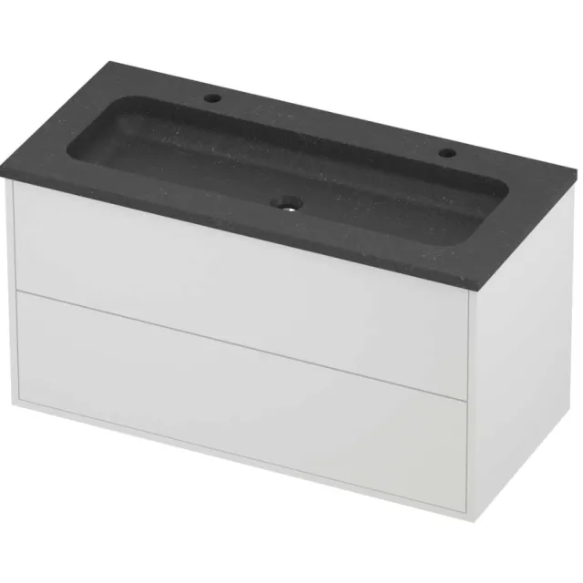 Proline Rollo Badmeubelset Hardsteen Elegant 2 Gaten 100x46x54 cm Blue Stone Mat White