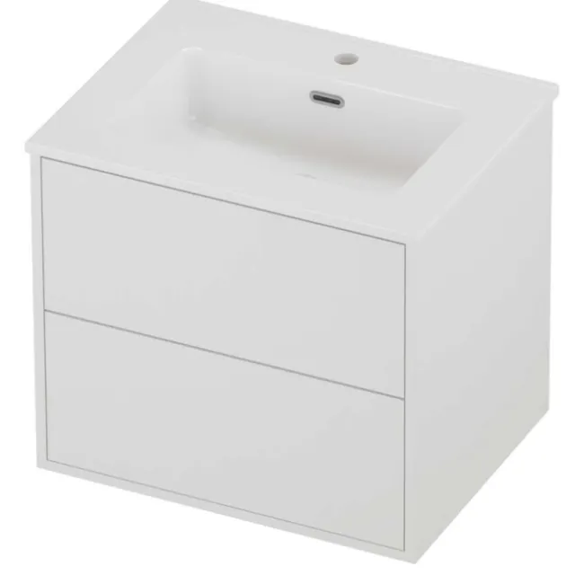 Proline Tribute Badmeubelset Porselein Elegant In Kader 60x46x54 cm Glans Wit Mat White Mat Wit