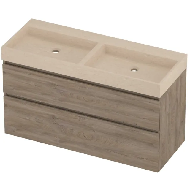 Proline Evoli Badmeubelset Hardsteen Loft 120x46x70 cm Sand Stone Raw Oak Eiken