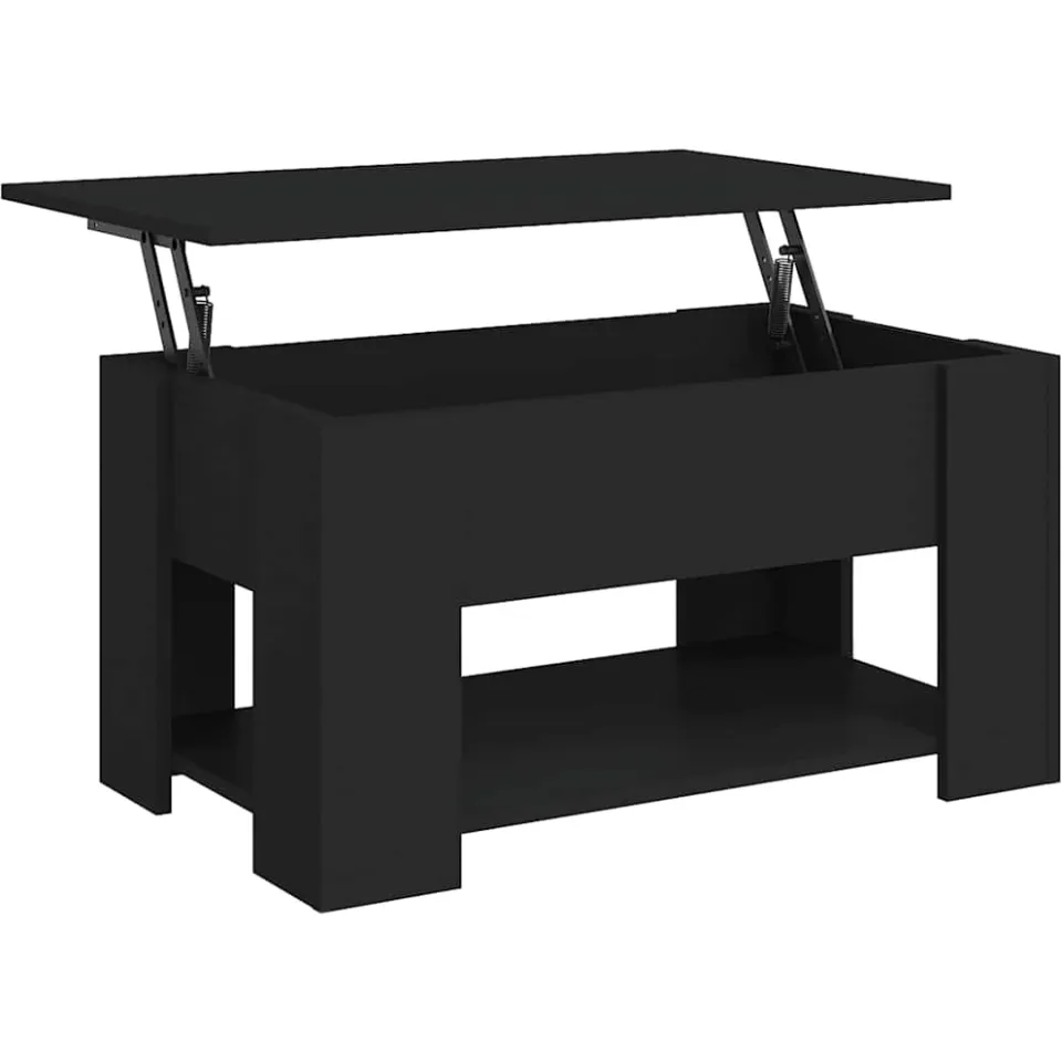 vidaXL Salontafel 79x49x41 cm bewerkt hout zwart
