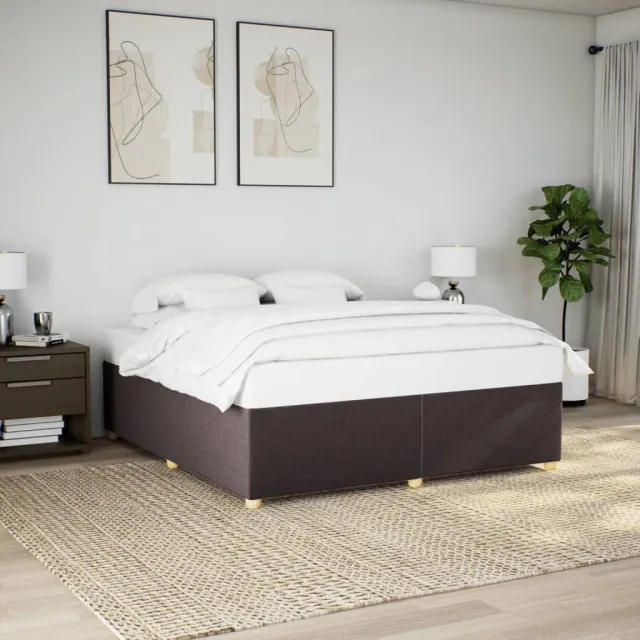 vidaXL Bedframe zonder matras stof donkerbruin 180x200 cm bruin