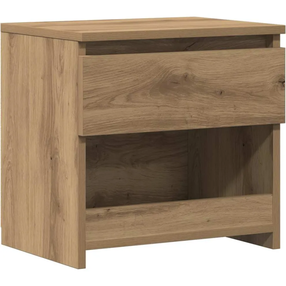 vidaXL Nachtkastje 40x30x39 cm bewerkt hout artisanaal eikenkleur Bruin