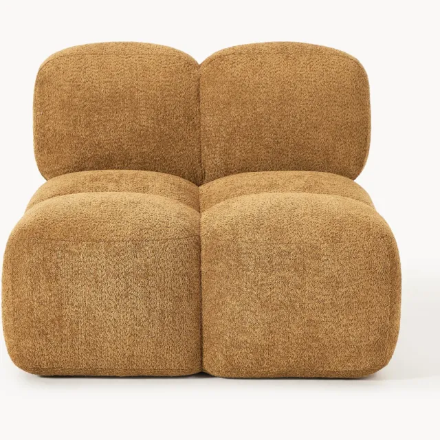 Westwing Collection Middelste module Tayla van teddy bouclé Geel