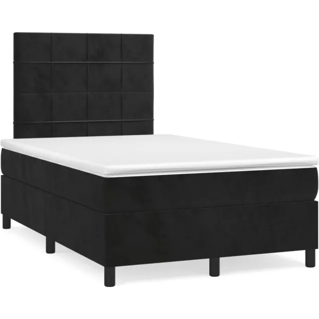 vidaXL Boxspring met matras fluweel zwart 120x190 cm