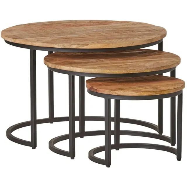 salontafelset Laos rond bruin