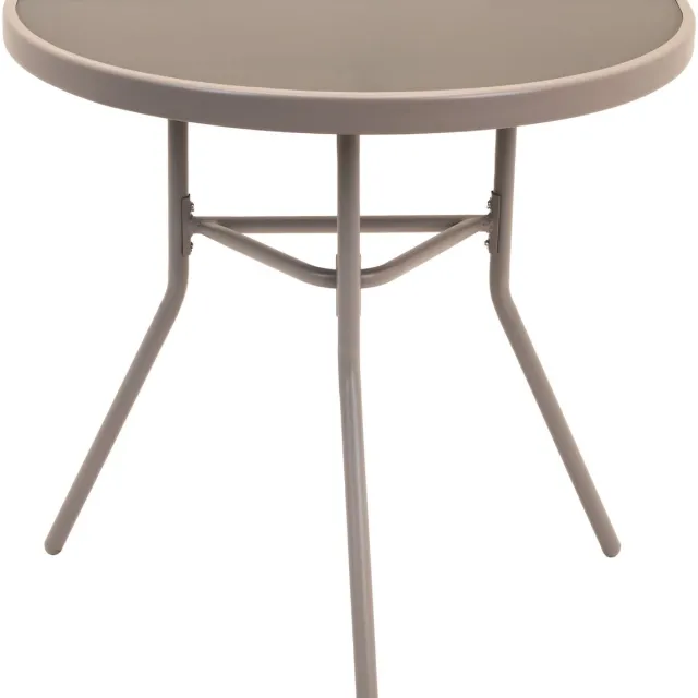 Jumi Stalen balkontafel Tuintafel voor terras Gehard glas voor tuin beige