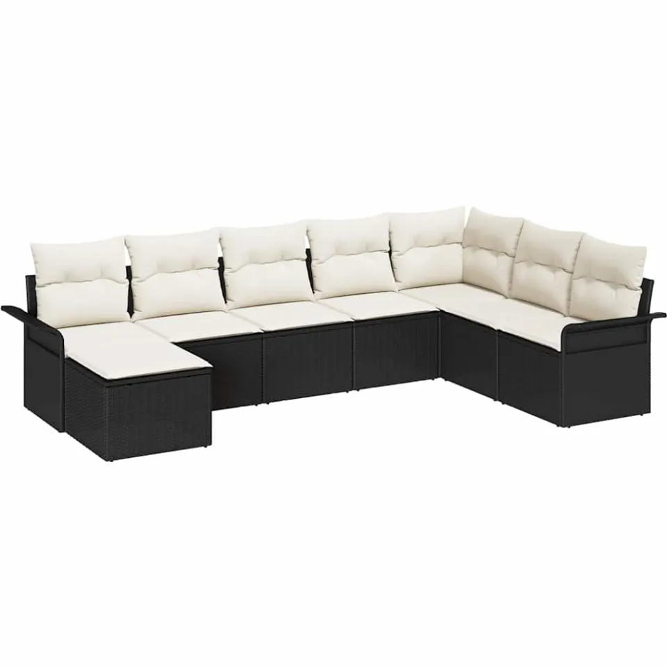 vidaXL Tuin Sofa Set 8 st Zwart poly rattan