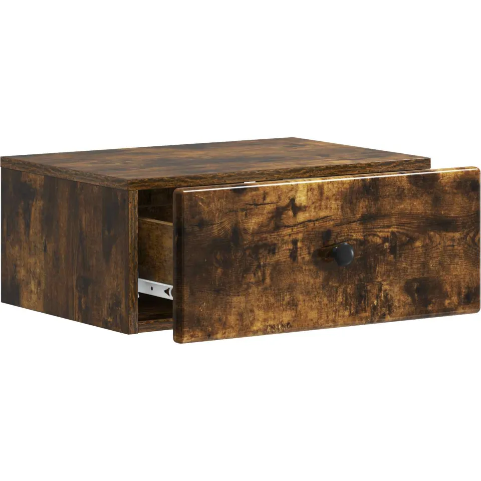 vidaXL Wandbeugel Bedkast Gerookt eiken 49 x 34,5 x 20 cm Bewerkt hout, foto 3