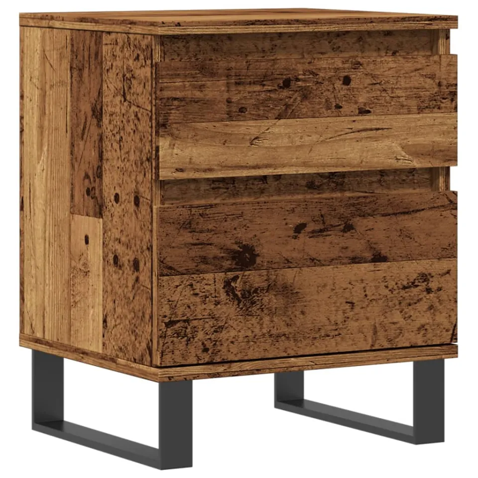 vidaXL Nachtkastje 40x35x50 cm bewerkt hout oud houtkleurig bruin, foto 3