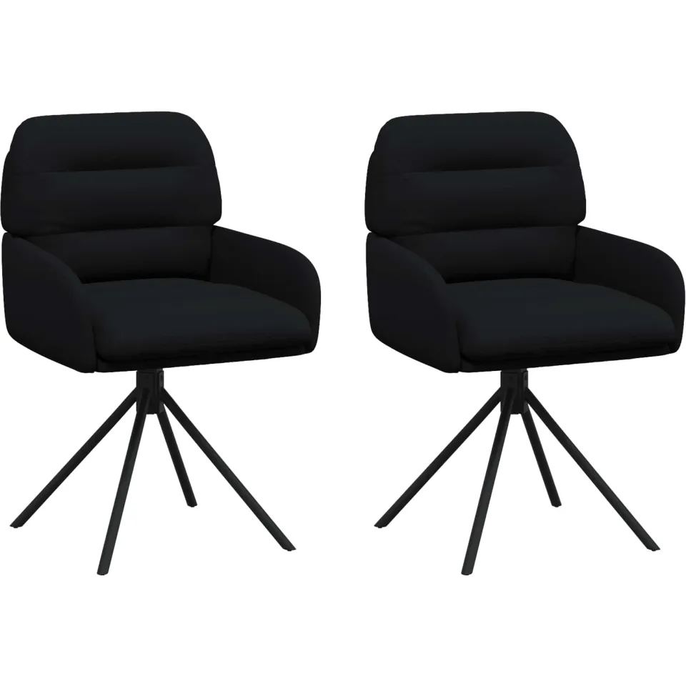 vidaXL Draai Eetstoelen 2 st Kunstleer Zwart 59 x 59,5 x 90 cm, foto 3