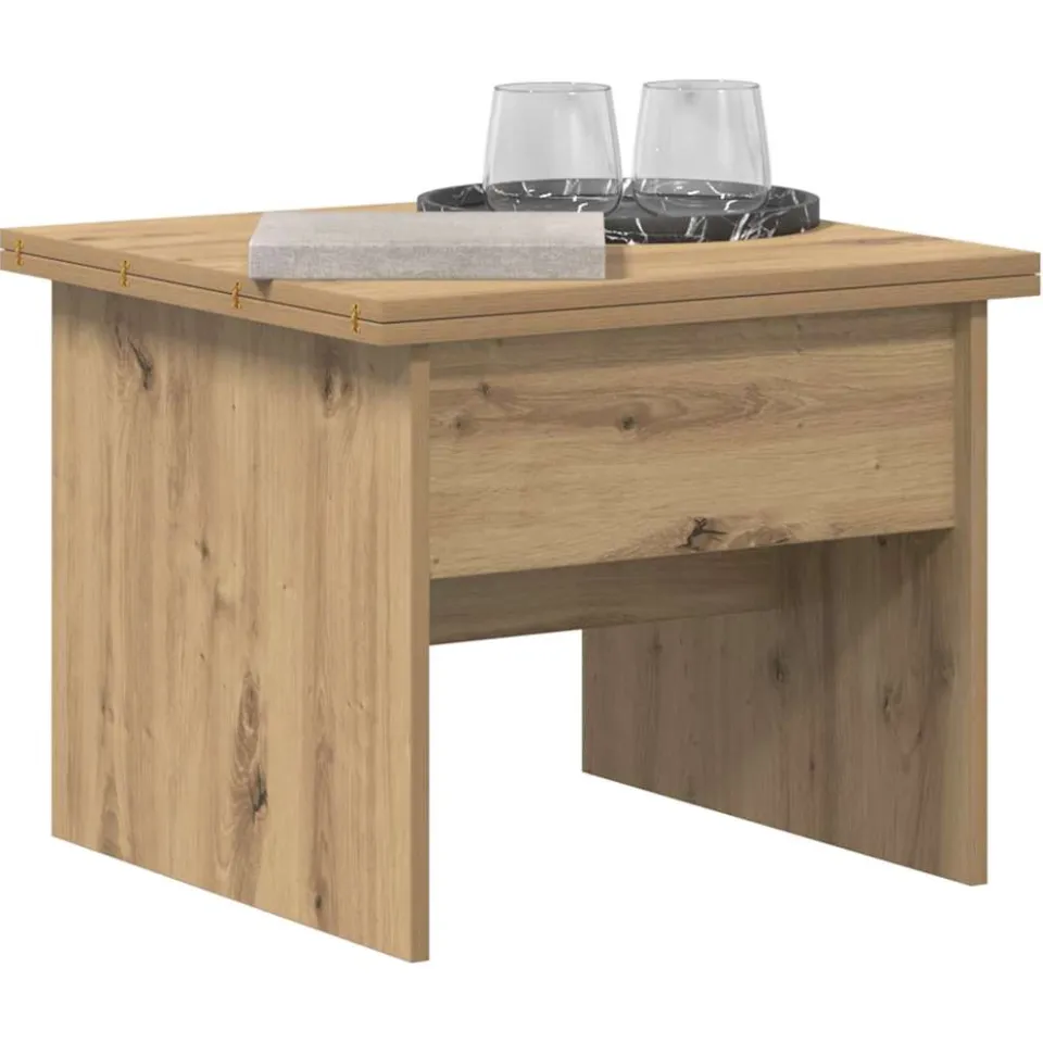 vidaXL Salontafel Artisan Eiken 55 x 54,5 x 45 cm Bewerkt hout, foto 3