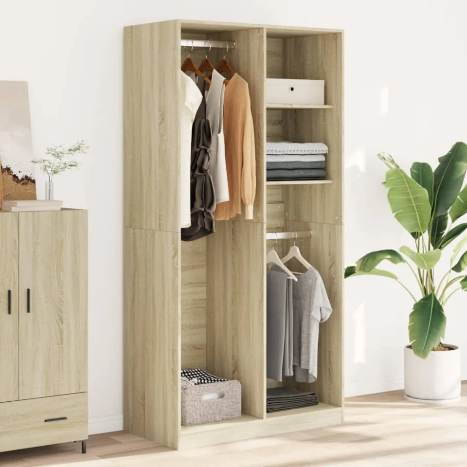 vidaXL Kledingkast 100x50x200 cm bewerkt hout sonoma eikenkleurig, foto 2