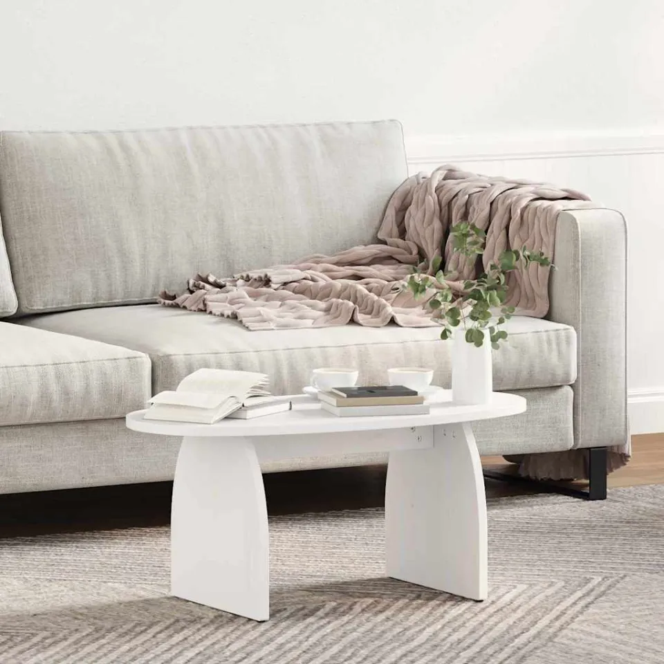 vidaXL Salontafel Wit 80 x 40 x 35 cm Massief grenenhout, foto 4