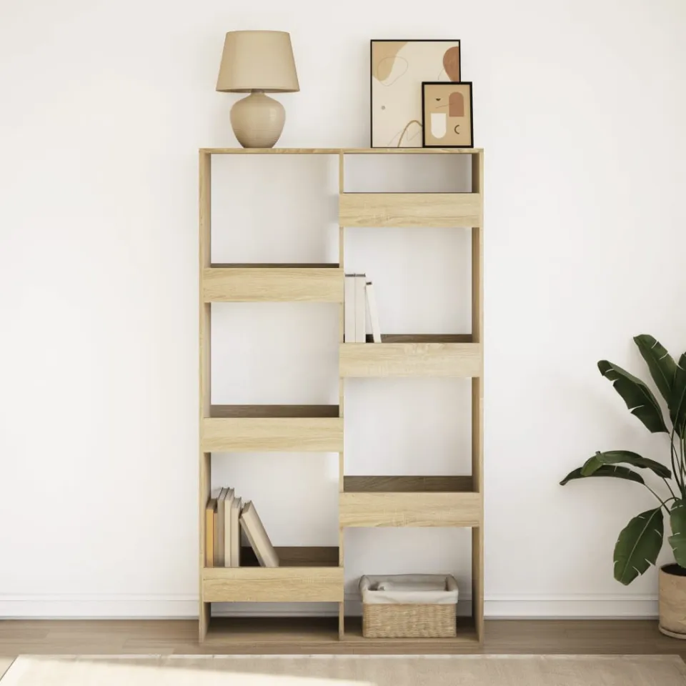 vidaXL Boekenkast 100x33x175 cm bewerkt hout sonoma eikenkleurig, foto 3