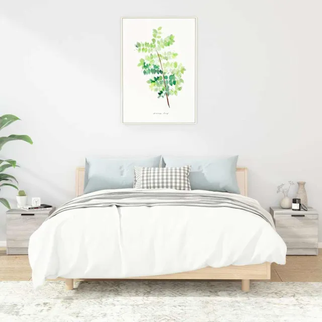 vidaXL Nachtkastjes 2 st 40x39x40 cm grijs sonoma eikenkleurig, foto 2