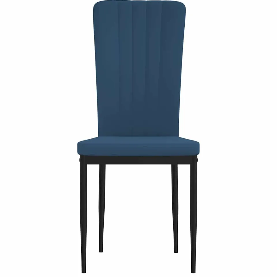 vidaXL Eetkamerstoelen 2 st fluweel blauw, foto 4