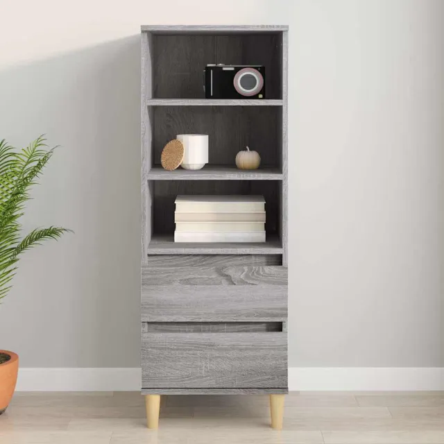 vidaXL Hoge kast 40x36x110 cm bewerkt hout grijs sonoma, foto 2