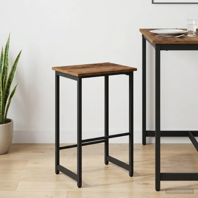 vidaXL Barkruk Oud hout 40 x 32 x 74 cm Bewerkt hout bruin, foto 2