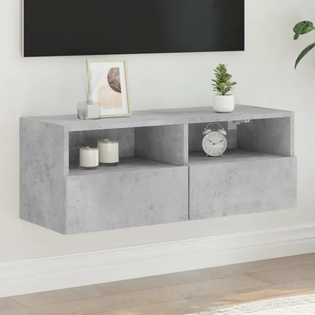 vidaXL Tv-wandmeubel 80x30x30 cm bewerkt hout betongrijs grijs, foto 2