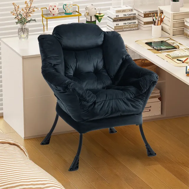COVREO Fauteuil 65x81x95 cm zwart, metalen frame met armleuningen