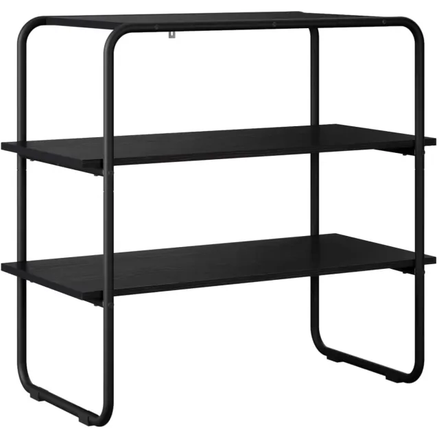 vidaXL Consoletafel - Zwart - eiken - 80 - x - 41 - x - 75 - cm - Bewerkt - hout Zwart eiken