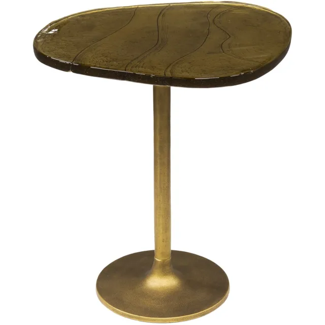 Giga Living Giga Meubel Bijzettafel Eclipse - Goud Metaal/Glas - 50x42x55cm