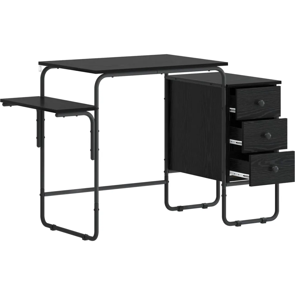vidaXL Bureau met opbergruimte Zwart eiken 120 x 50 x 75 cm