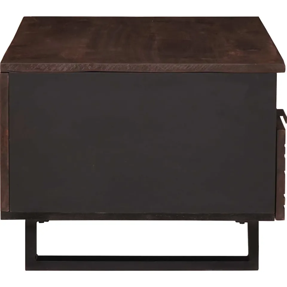 vidaXL Salontafel Walnotenhout 80 x 54 x 40 cm Bewerkt hout bruin, foto 4