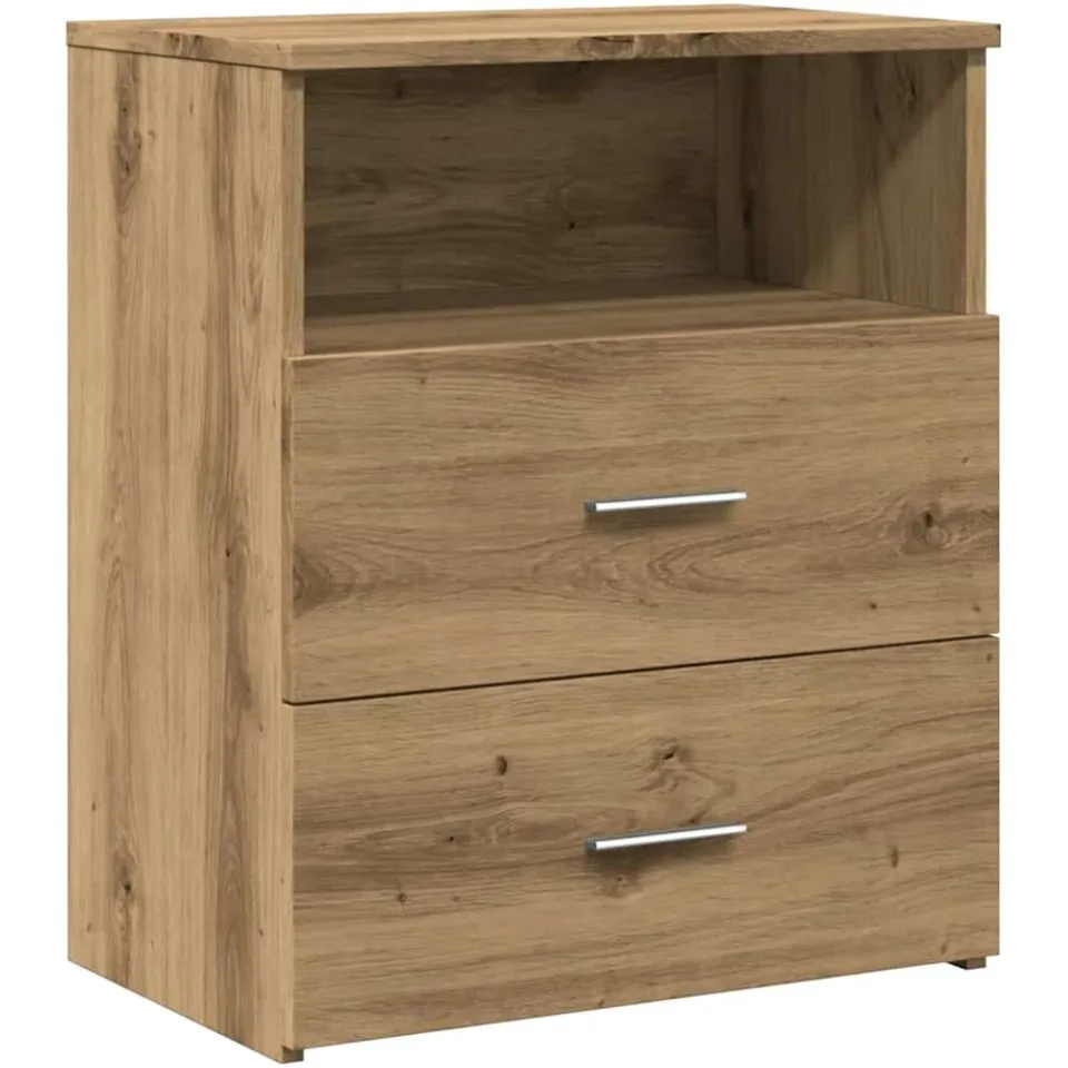 vidaXL Nachtkastjes 2 st 50x32x60cm bewerkt hout artisanaal eikenkleur, foto 4